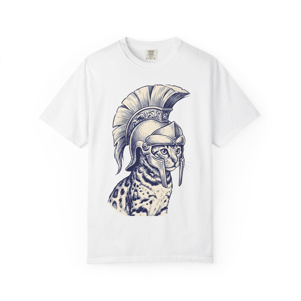 Warrior Cat Shirt Cat Animal Gift Women Hand Drawn Tee Feral Cat T-Shirt Cat Fan Illustrated Tshirt Creature Graphic Vintage Helmet Tshirt