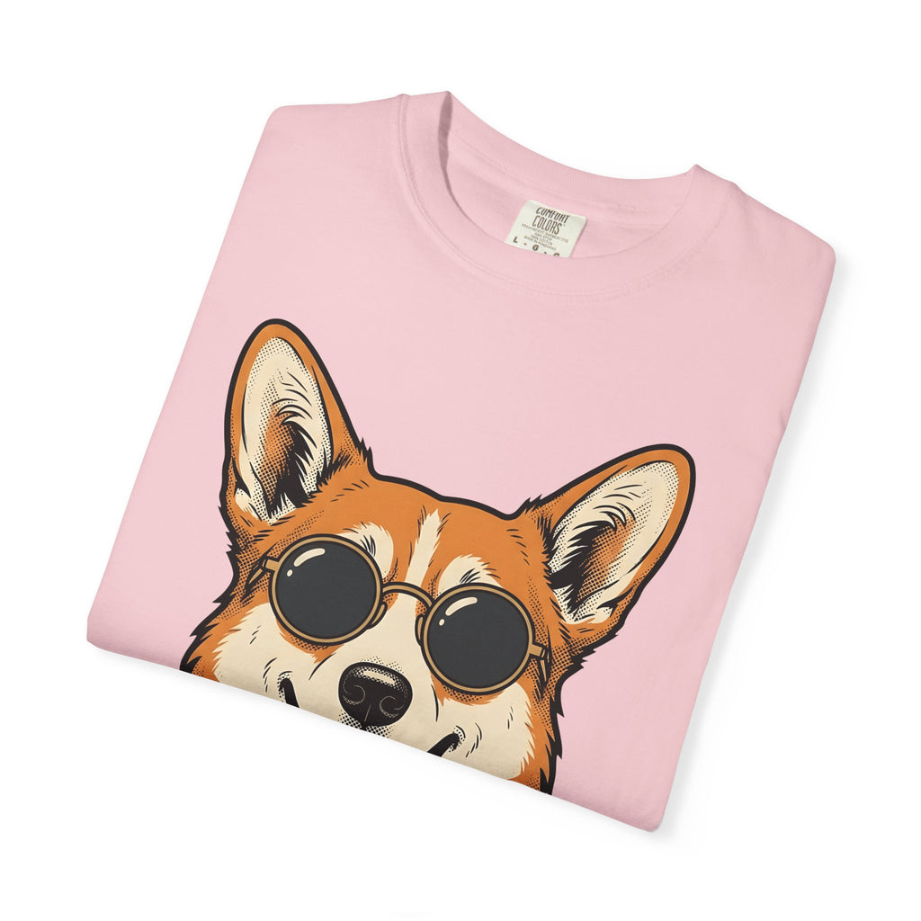 Corgi Puppy Shirt Dog Independence Gift Women Comic Tee Puppy T-Shirt Dog Fan Cartoon Tshirt Freedom Graphic Retro Shades Tshirt