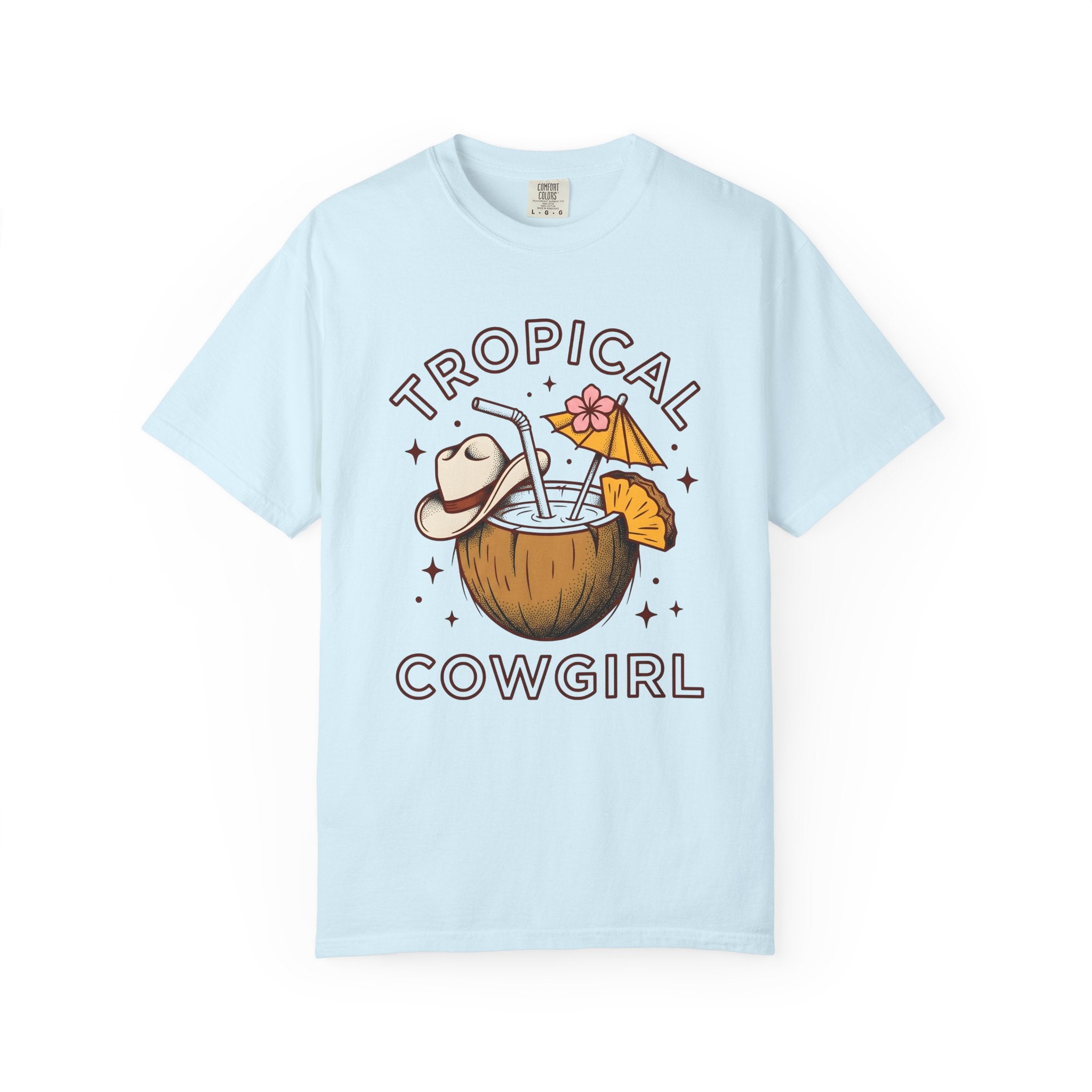 Coconut Beverage Shirt Cowgirl Beach Gift Women Classic Tee Coconut Drink T-Shirt Cowgirl Fan Retro Tshirt Coastal Graphic Doodle Cowboy Cap