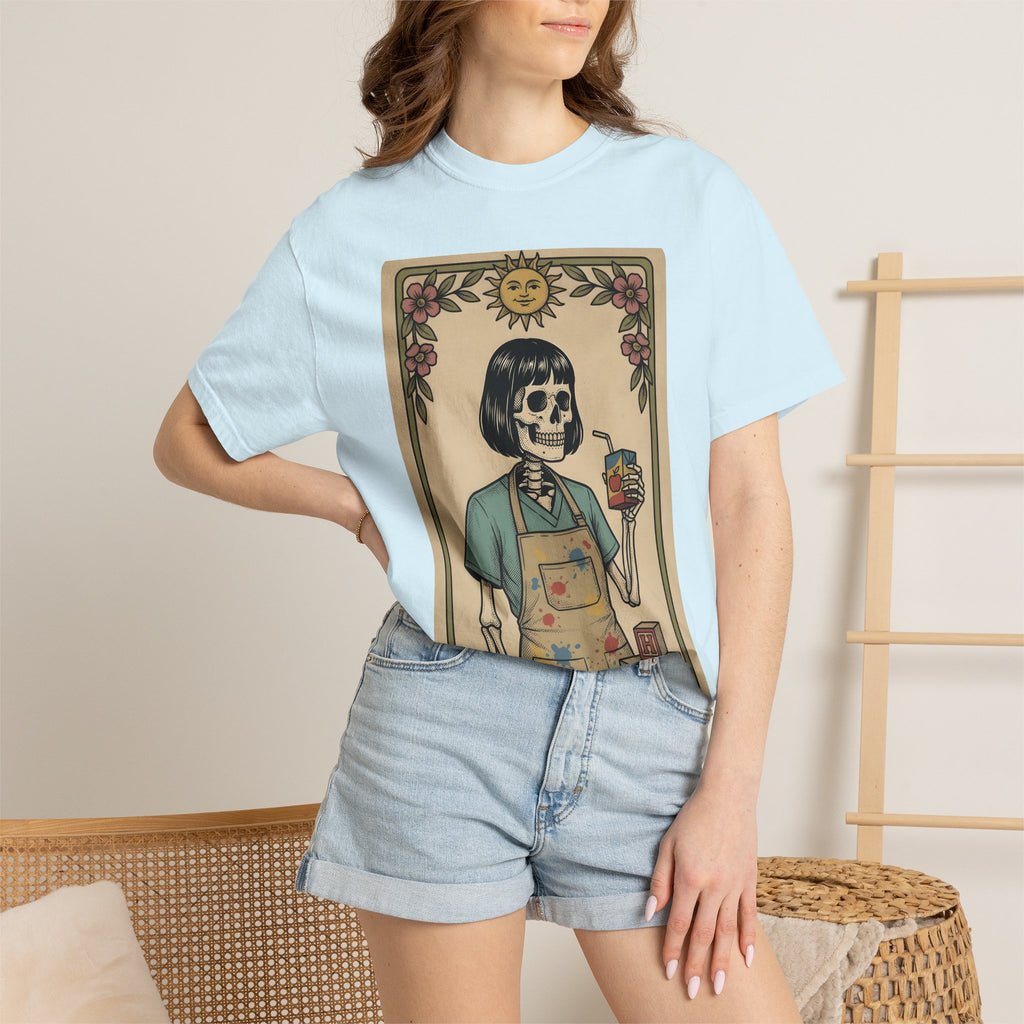 Skeletal Professor Shirt Teacher Gag Gift Women Fortune Card Tee Skeleton T-Shirt Educator Enthusiast Tarot Tshirt Prank Graphic Classic
