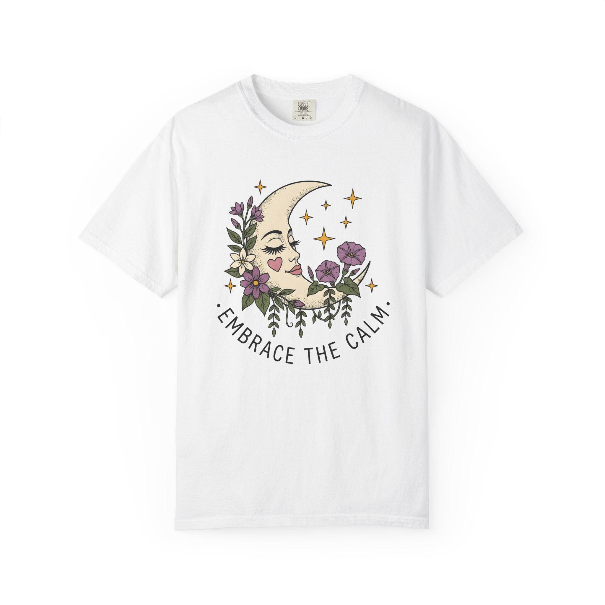 Moon Face Flower Shirt Boho Astrology Gift Women Hippie Tee Moonflower T-Shirt Bohemian Enthusiast Psychedelic Tshirt Zodiac Graphic Retro