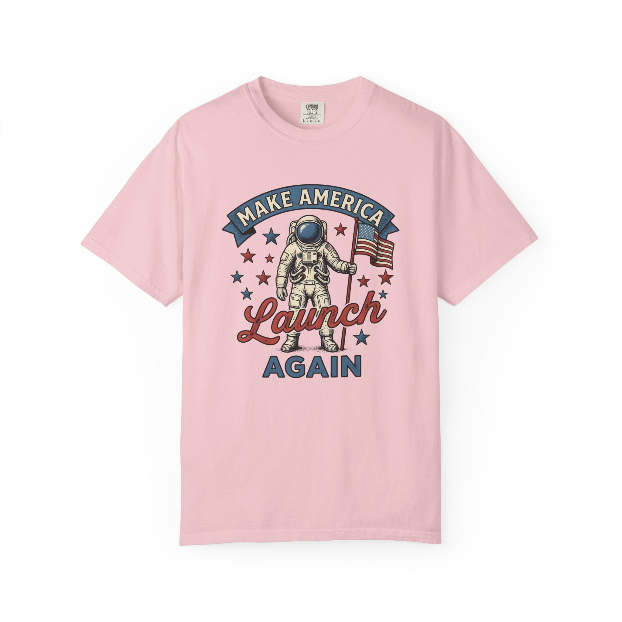 Astronaut Flag Shirt America Patriotic Gift Women Vintage Tee Space Flag T-Shirt American Enthusiast Distressed Tshirt Star Spangled Graphic