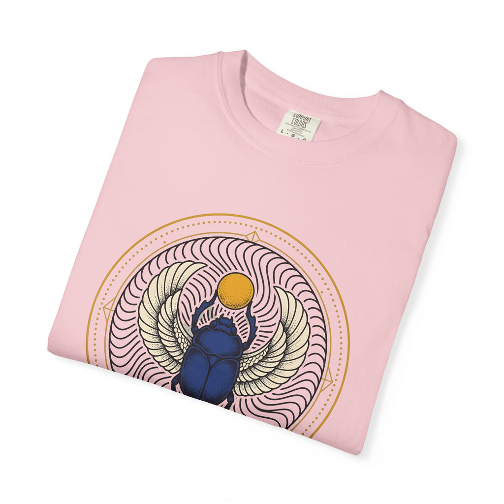 Scarab Bug Shirt Boho Chic Mysticism Gift Women Tribal Tee Beetle T-Shirt Bohemian Fan Ethnic Tshirt Spiritual Graphic Henna Sunburst Tshirt