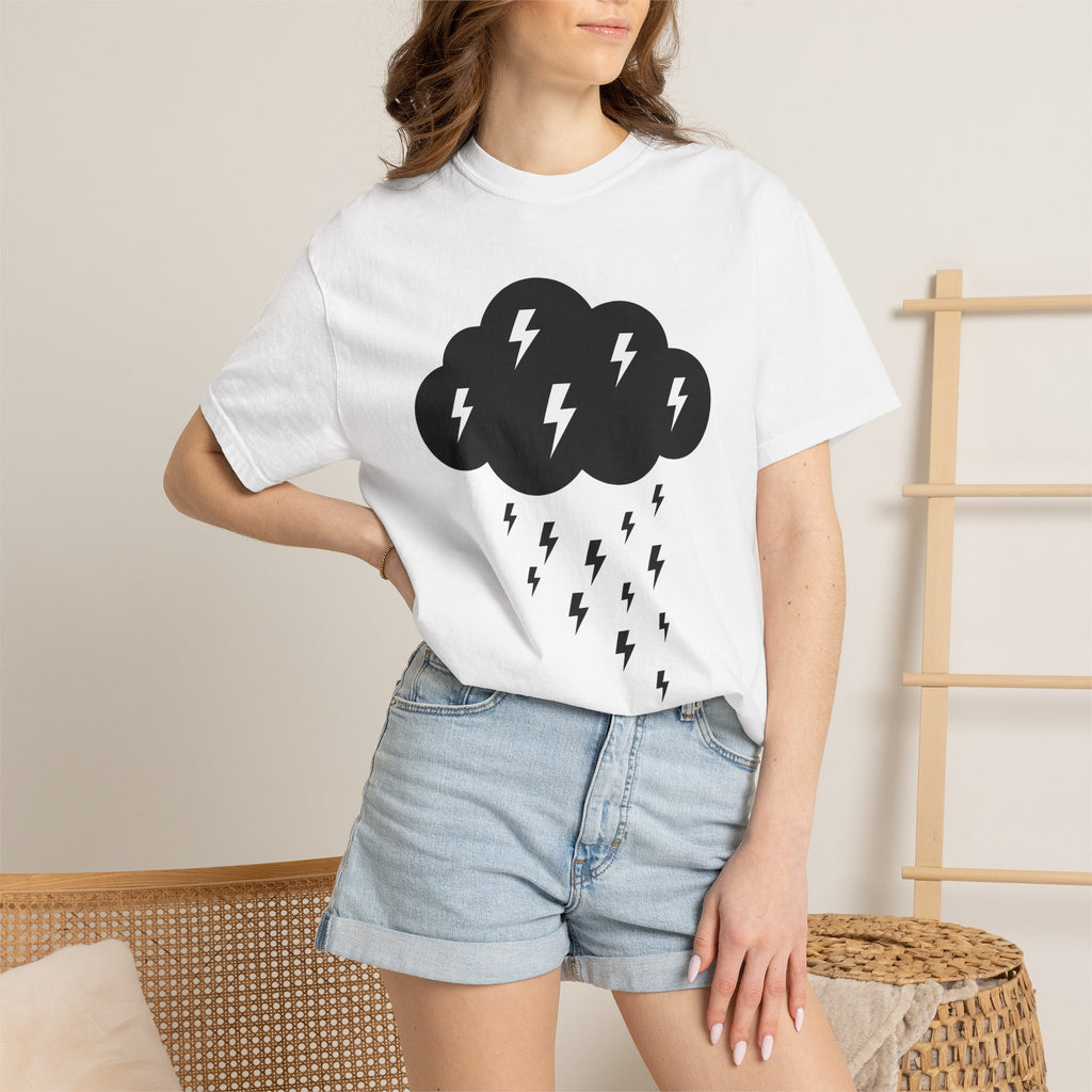 Dark Cloud Shirt Boho Chic Forecast Gift Women Flat Tee Storm T-Shirt Hippie Fan Minimalist Tshirt Weather Graphic Geometric Strike Tshirt