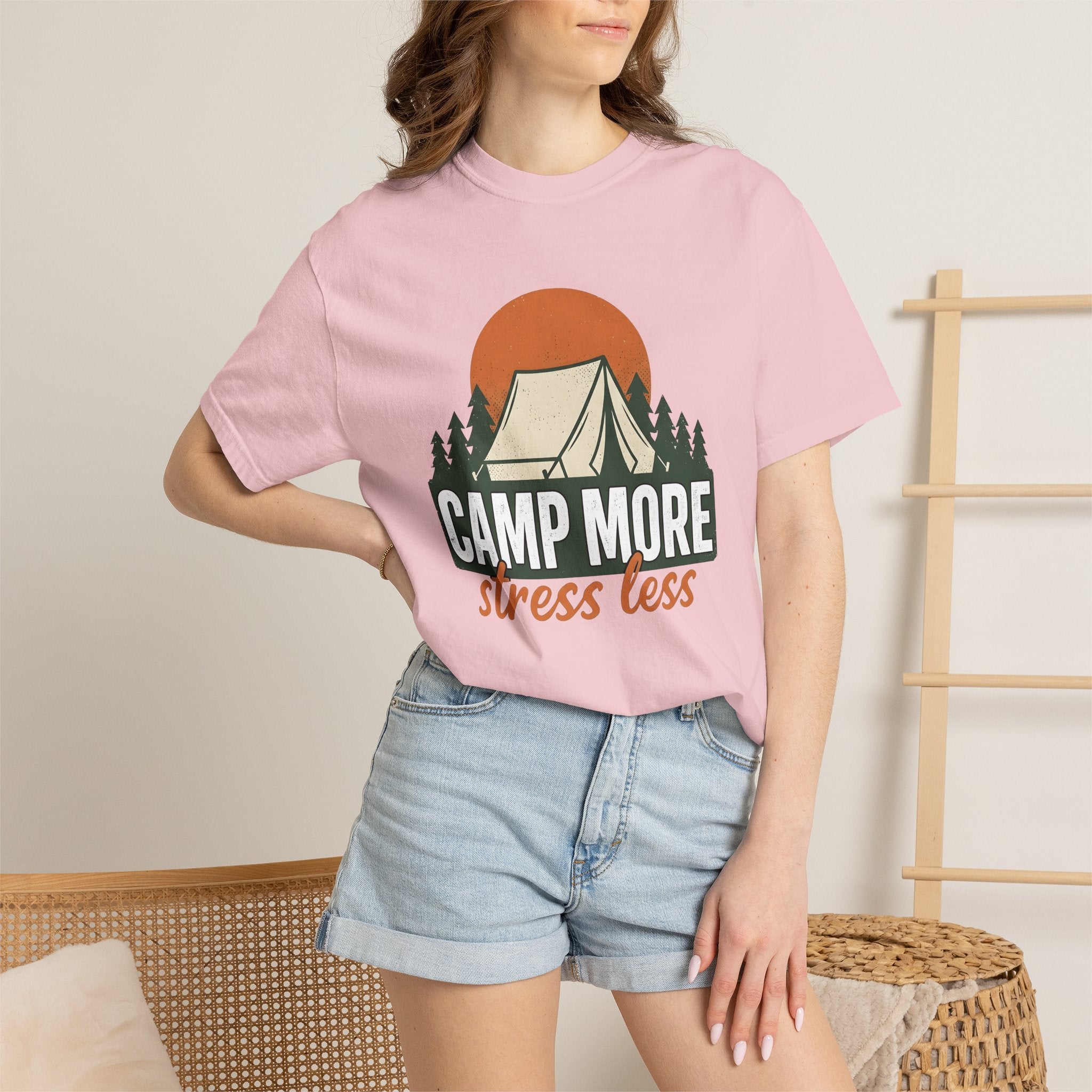 Camping Tent Shirt Camping Hiking Gift Women Vintage Tee Canopy T-Shirt Camper Enthusiast Distressed Tshirt Trekker Graphic Retro Pine Trees