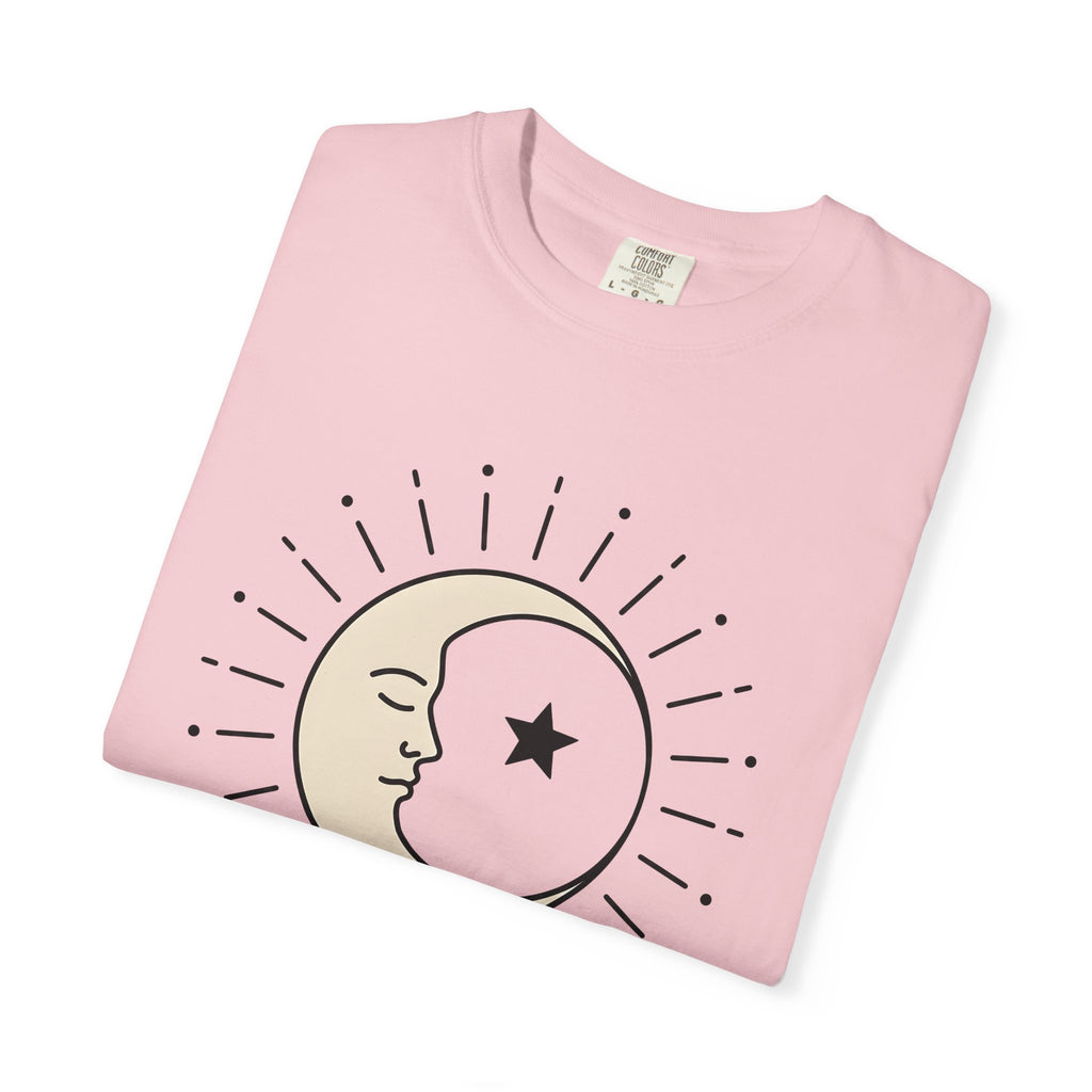 Moon Face Shirt Boho Chic Celestial Gift Women Line Art Tee Moon T-Shirt Bohemian Fan Illustrative Tshirt Galaxy Graphic Minimalist Star