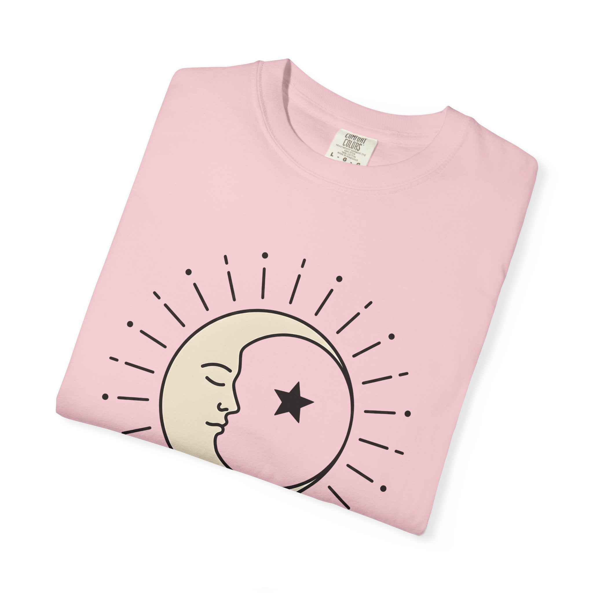 Moon Face Shirt Boho Chic Celestial Gift Women Line Art Tee Moon T-Shirt Bohemian Fan Illustrative Tshirt Galaxy Graphic Minimalist Star