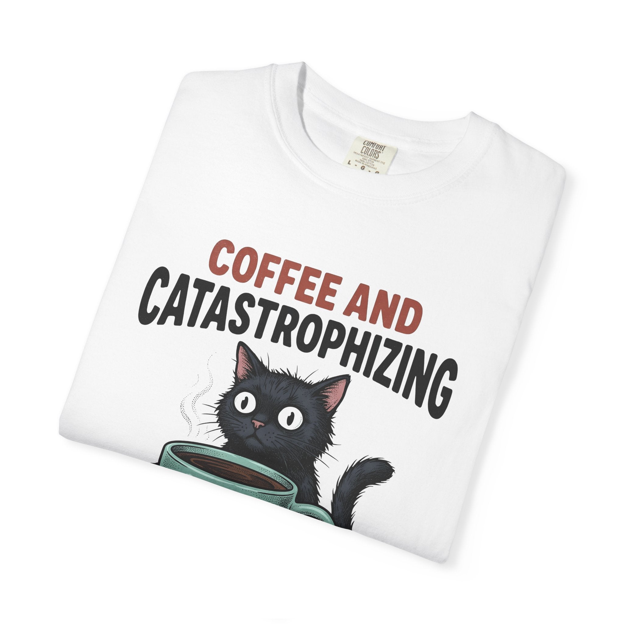 Black Cat Coffee Shirt Cat Espresso Gift Women Cartoon Tee Coffee T-Shirt Cat Fan Comic Tshirt Coffee Graphic Retro Coffee Mug Tshirt