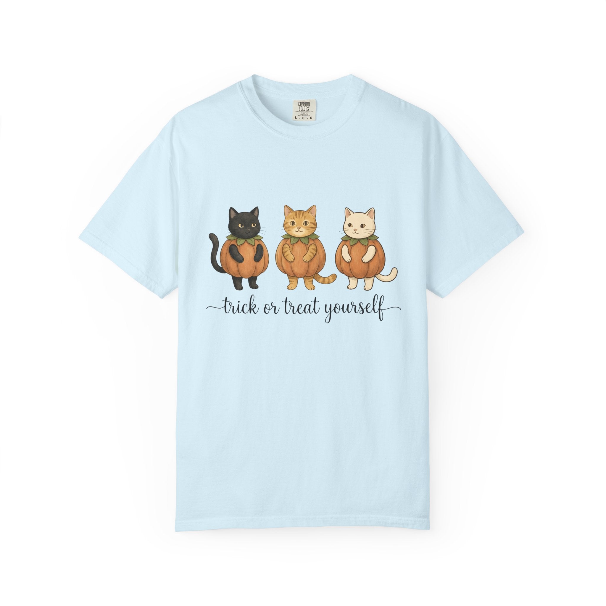 Cat Pumpkin Shirt Halloween Cat Gift Women Kawaii Tee Gourd T-Shirt Horror Fan Cute Tshirt Feline Graphic Hand Drawn Costume Tshirt