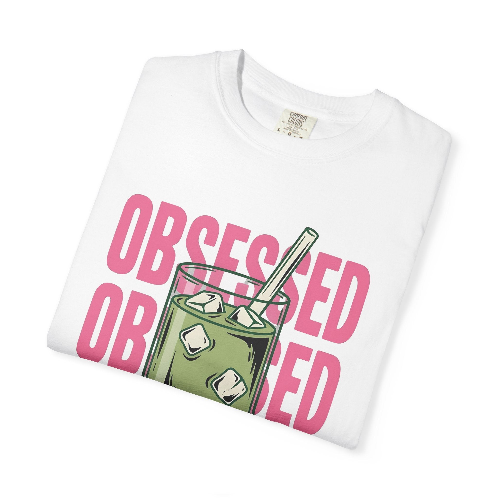 Iced Matcha Latte Shirt Drinks Foodie Gift Women Pop Art Tee Green Tea T-Shirt Beverage Fan Pop Art Tshirt Food Graphic Retro Ice Cubes