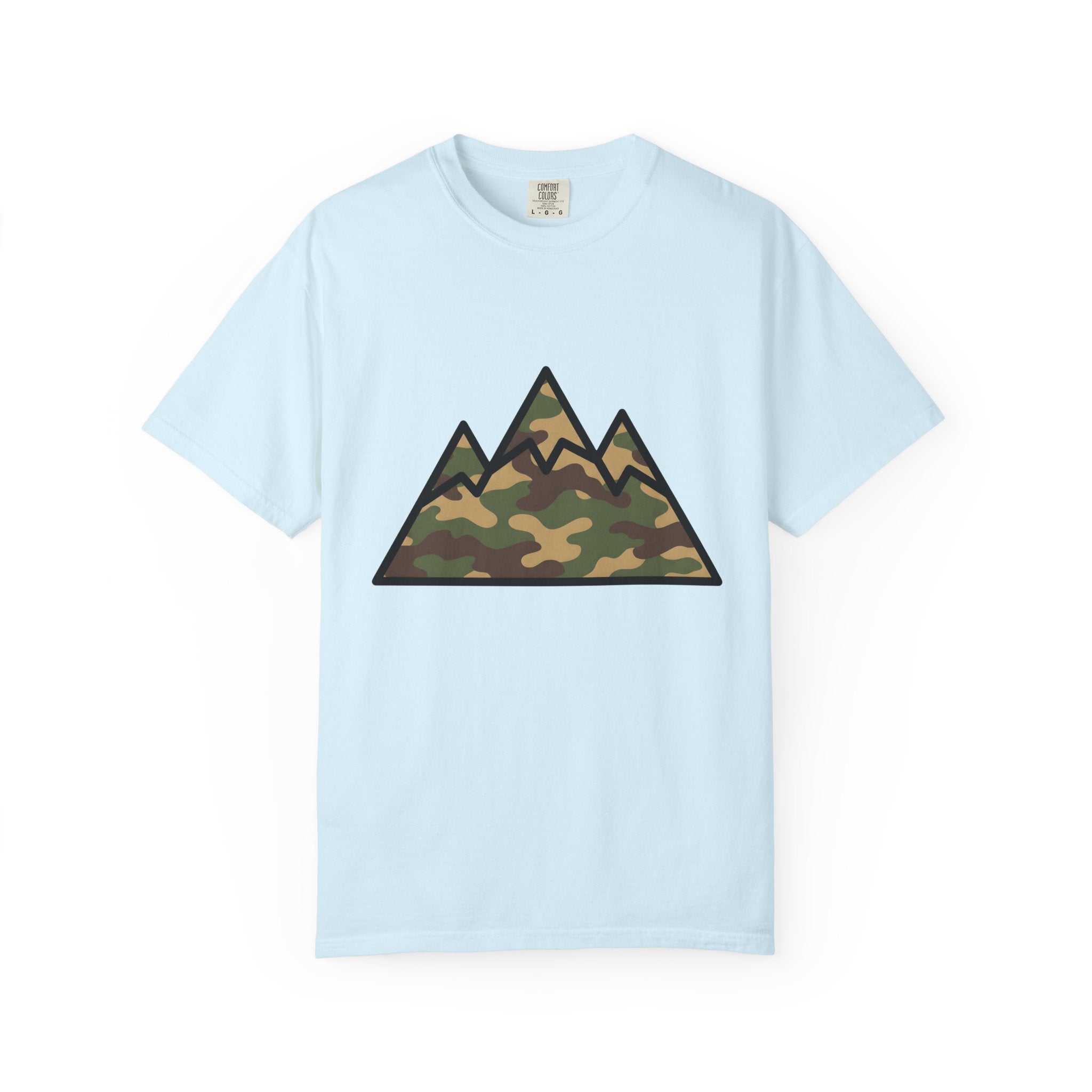 Camouflage Mountain Shirt Moms Outdoors Gift Women Minimalist Tee Mountain Range T-Shirt Motherhood Enthusiast Simple Tshirt Adventure