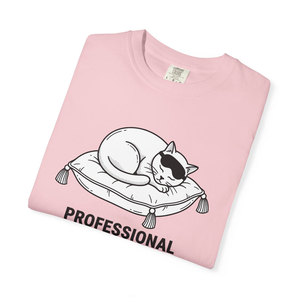 Napping Cat Shirt Cat Joke Gift Women Sketch Tee Kitten T-Shirt Cat Fan Feline Tshirt Humor Graphic Clean Cushion Tshirt