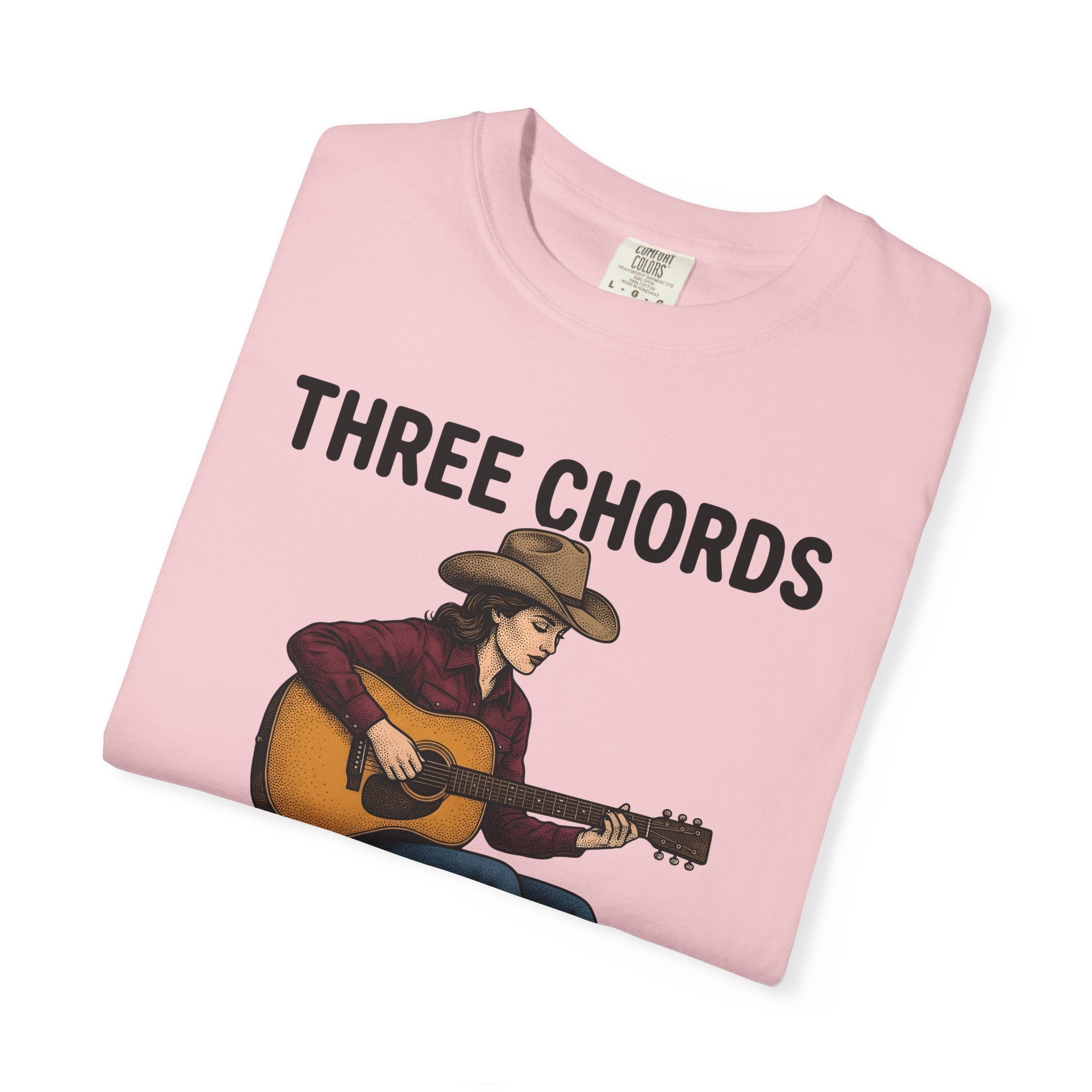 Cowgirl Guitar Shirt Cowgirl Music Gift Women Vintage Tee Guitar T-Shirt Cowboy Fan Retro Tshirt Music Illustration Hand Drawn Cowboy Hat