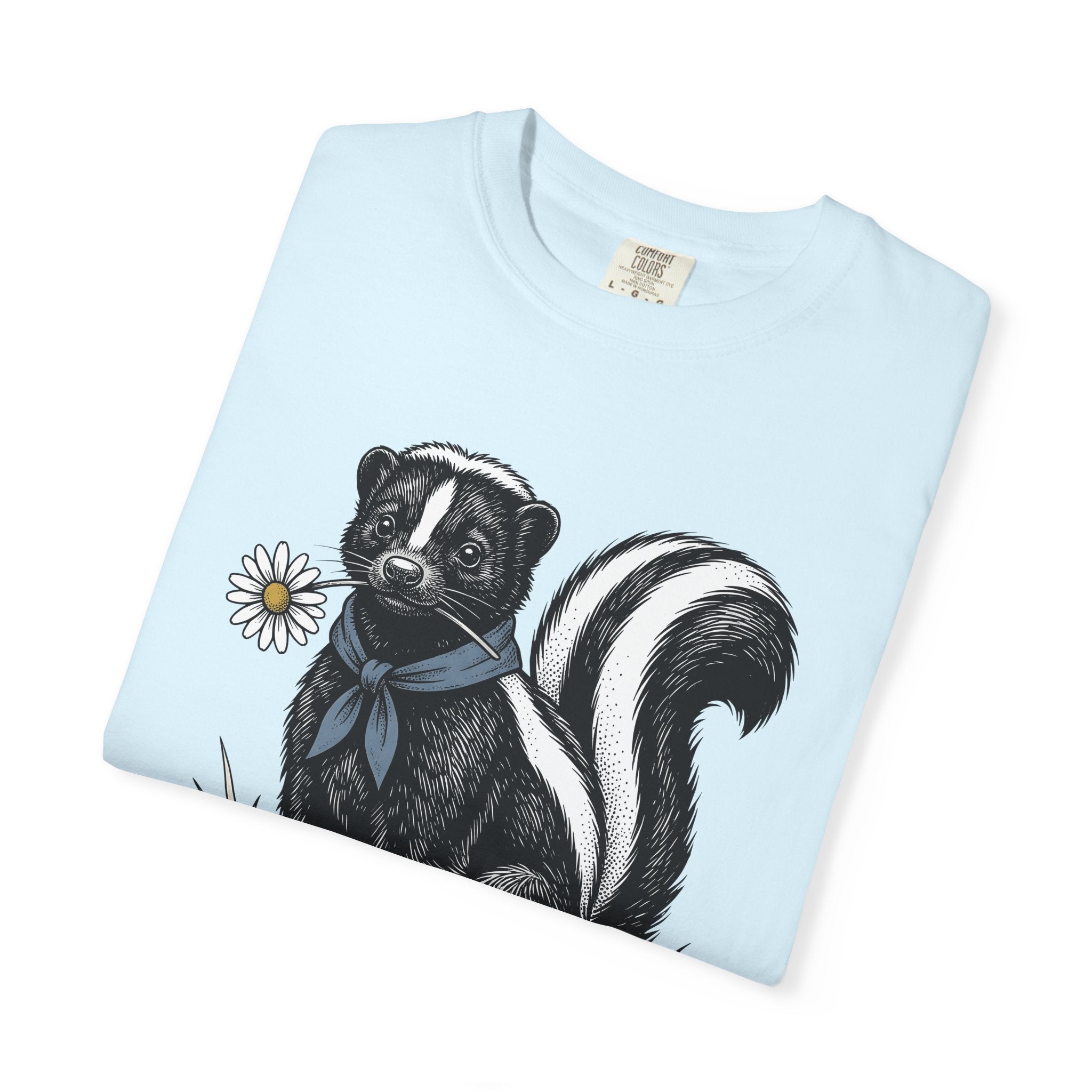Skunk Neckerchief Shirt Cowgirl Pets Gift Women Sketch Tee Bandana T-Shirt Rodeo Fan Illustrated Tshirt Animal Graphic Hand Drawn Blossom
