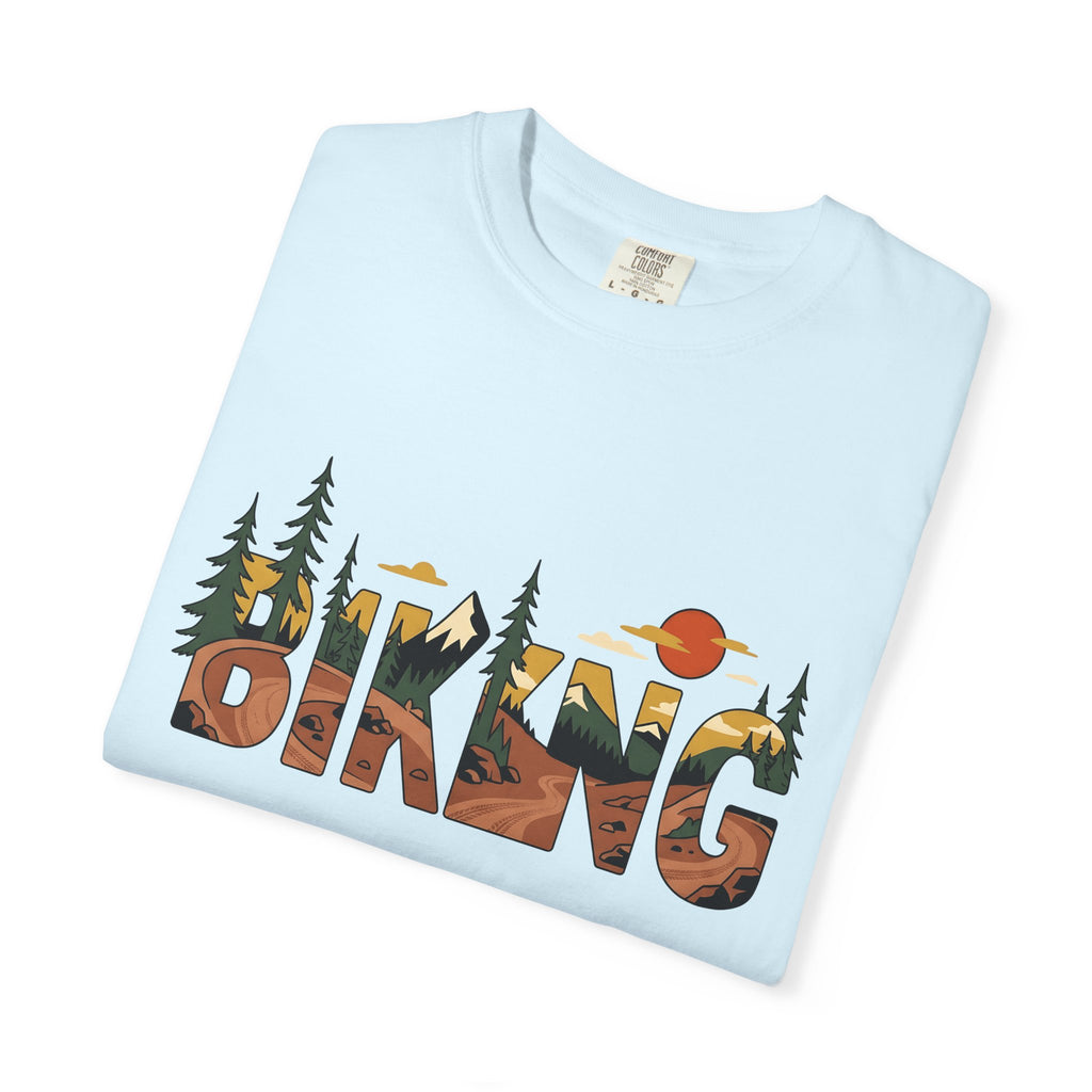 Mountain View Shirt Biking Exploration Gift Women Modern Tee Panorama T-Shirt Cyclist Enthusiast Contemporary Tshirt Adventure Graphic