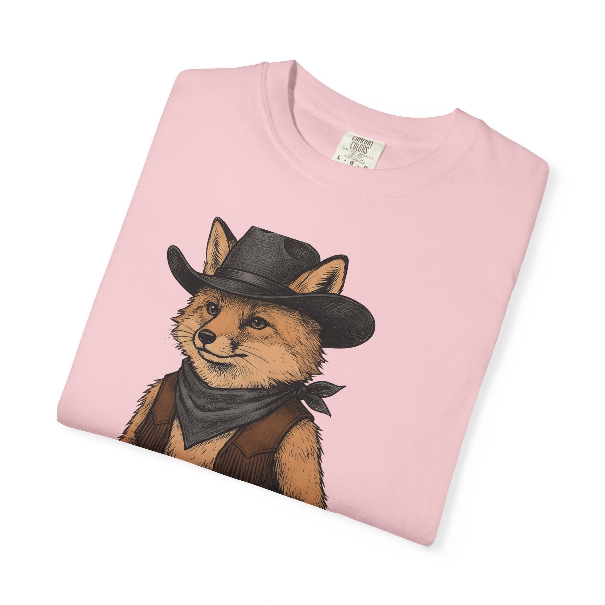 Prairie Fox Shirt Cowgirl Critters Gift Women Farmhouse Tee Fox T-Shirt Cowgirl Fan Rustic Tshirt Animal Graphic Outline Kerchief Tshirt