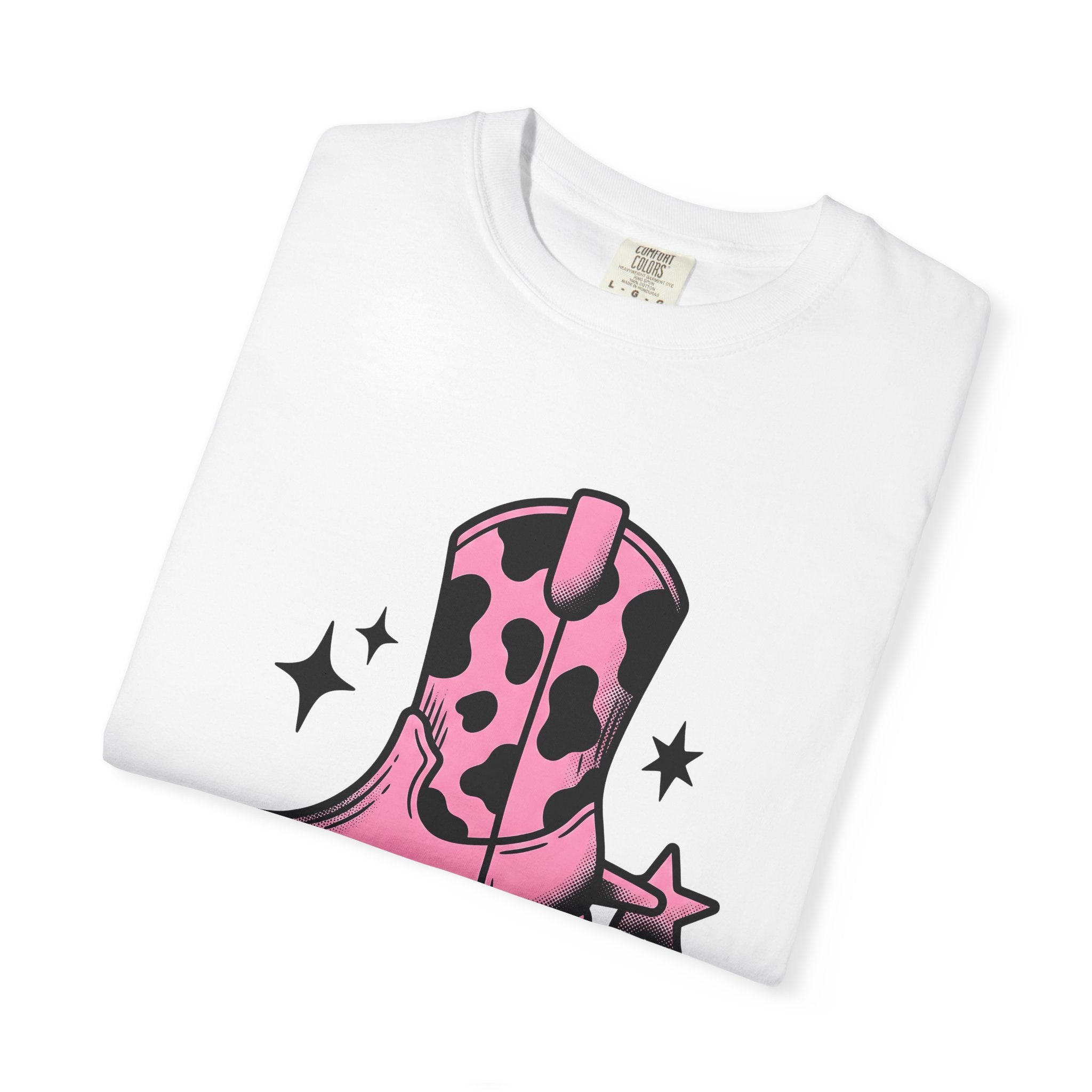 Leather Boot Shirt Cowgirl Ranch Gift Women Comic Tee Boot T-Shirt Cowboy Fan Cartoon Tshirt Farm Graphic Classic Star Pattern Tshirt