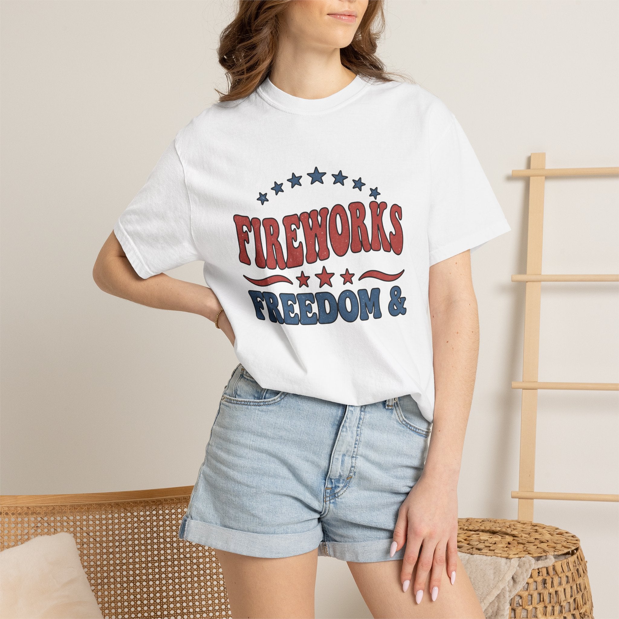 Patriotic Star Shapes Shirt America Festival Gift Women Grunge Tee Star Spangled T-Shirt American Fan Distressed Tshirt Carnival Graphic Old