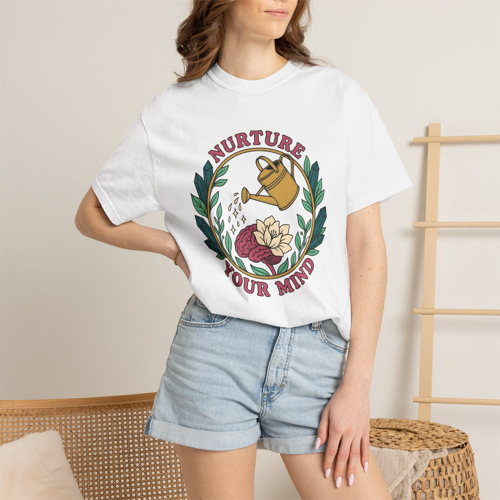 Watering Can Mind Bloom Shirt Boho Chic Wellness Gift Women Hippie Tee Watering Can T-Shirt Boho Enthusiast Psychedelic Tshirt Self Care