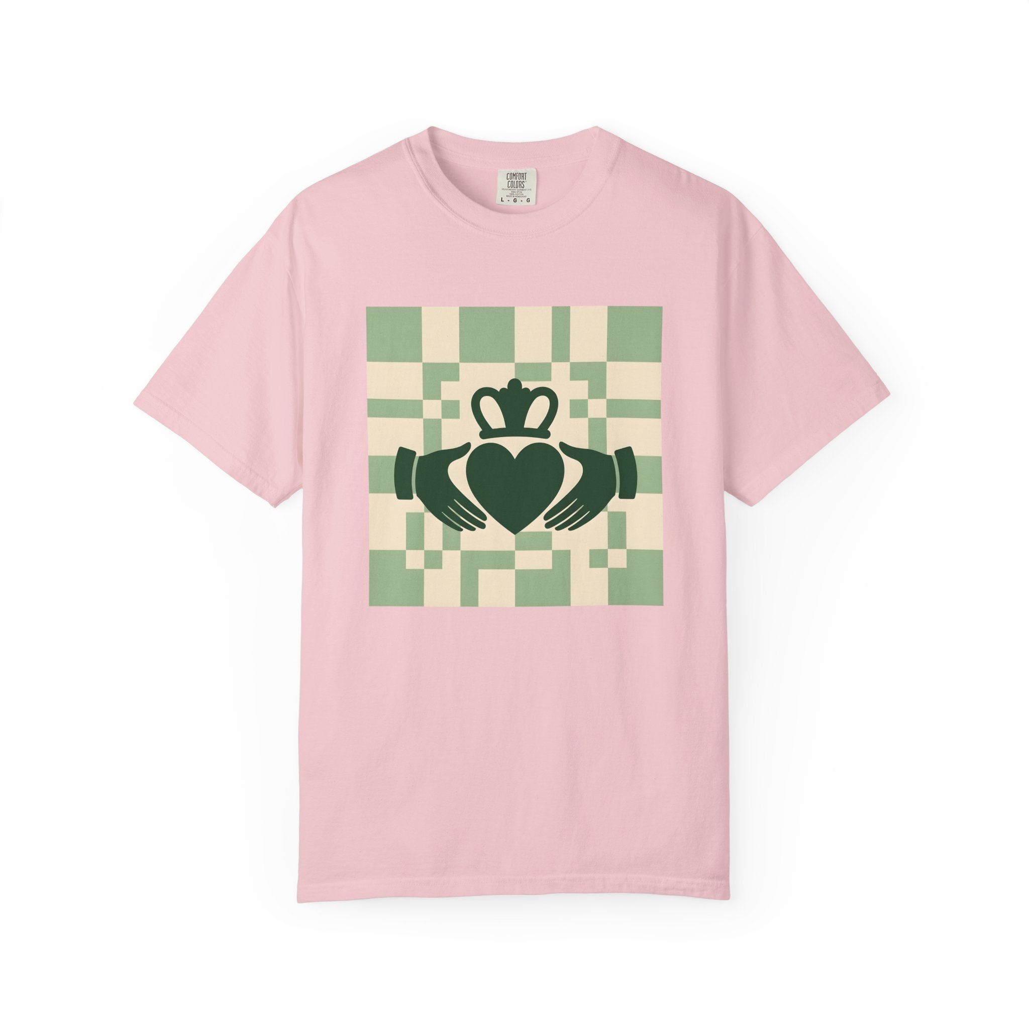 Claddagh Emblem Shirt St Patrick's Day Emerald Isle Gift Women Ethnic Tee Claddagh T-Shirt Irish Fan Celtic Tshirt Ireland Graphic Line Art