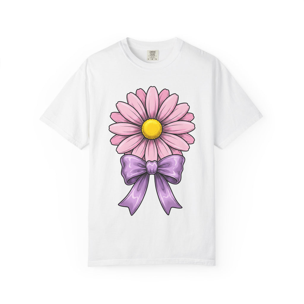 Daisy Bloom Shirt Easter Bouquet Gift Women Sketch Tee Flower T-Shirt Easter Fan Floral Tshirt Floral Graphic Retro Bow Tshirt