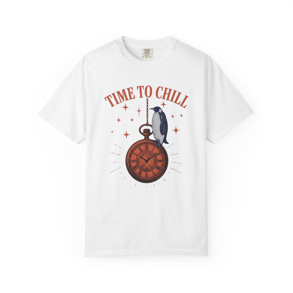 Penguin Pocket Watch Shirt Holiday Animal Gift Women Vintage Tee Timepiece T-Shirt Christmas Fan Retro Tshirt Wildlife Graphic Hand Drawn