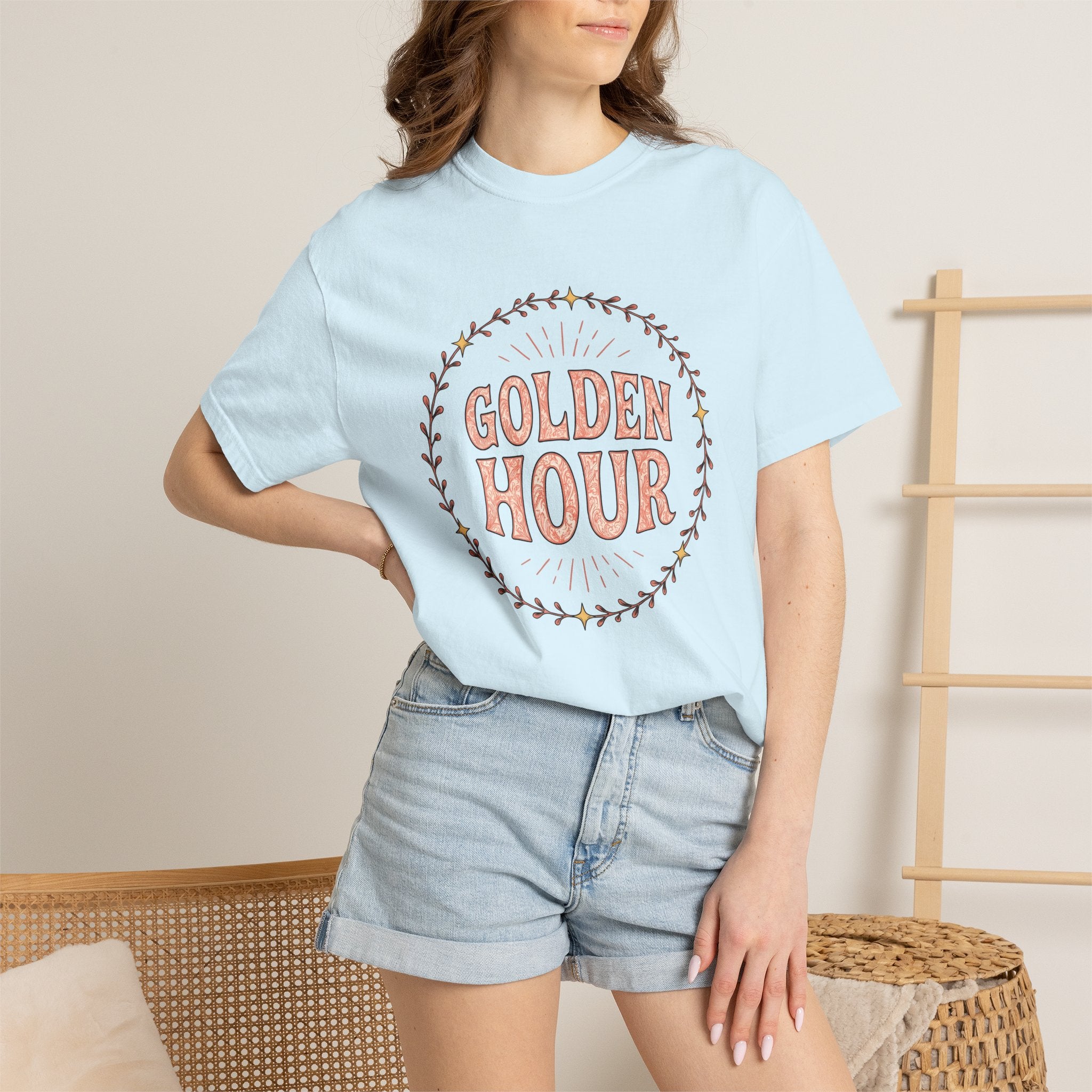 Floral Wreath Shirt Boho Chic Nature Gift Women Boho Tee Wreath T-Shirt Bohemian Fan Hippie Tshirt Environmental Graphic Vintage Stars