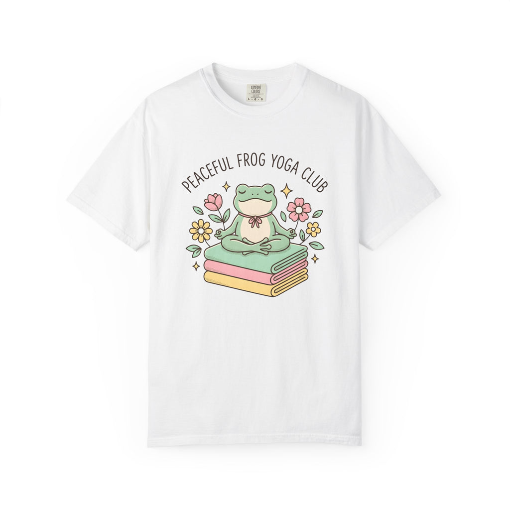 Frog Pose Shirt Yoga Wildlife Gift Women Cartoon Tee Asana T-Shirt Yoga Enthusiast Comic Tshirt Animal Graphic Muted Floral Tshirt