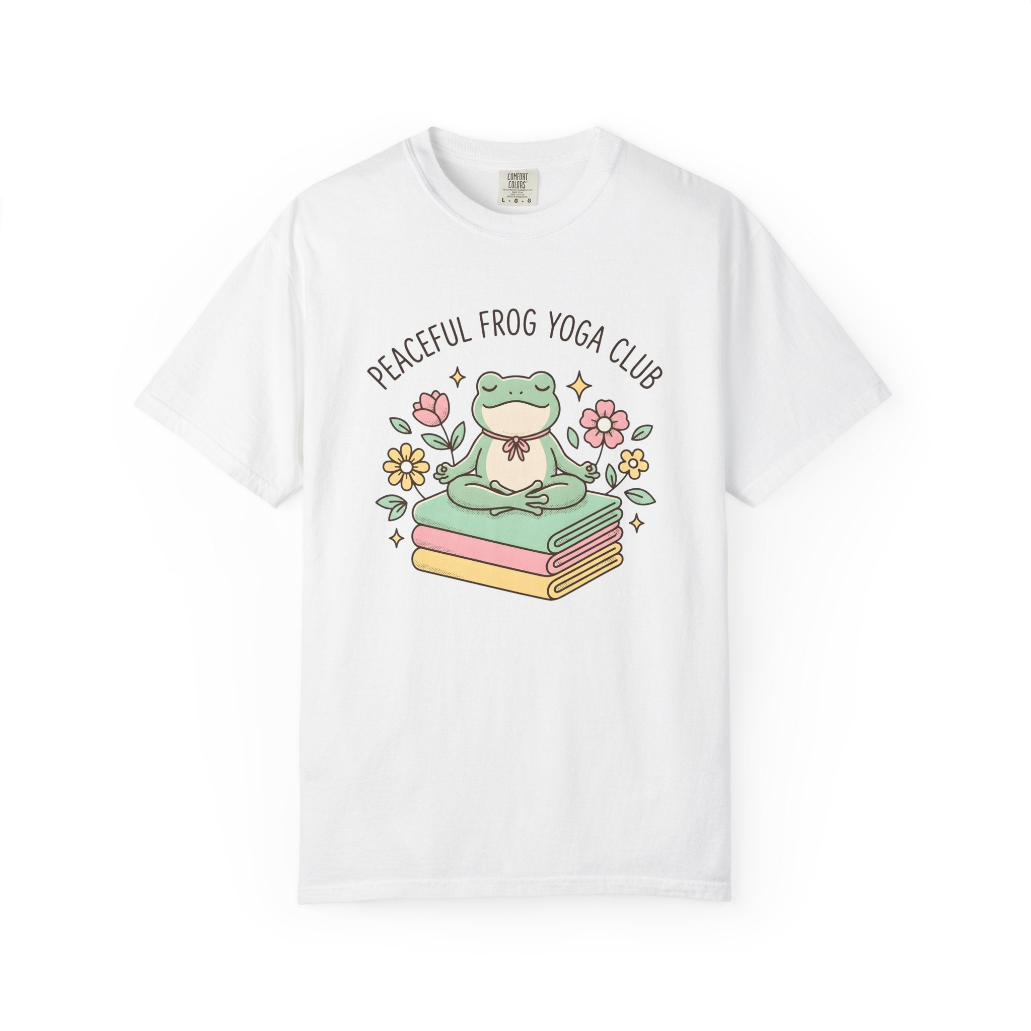 Frog Pose Shirt Yoga Wildlife Gift Women Cartoon Tee Asana T-Shirt Yoga Enthusiast Comic Tshirt Animal Graphic Muted Floral Tshirt