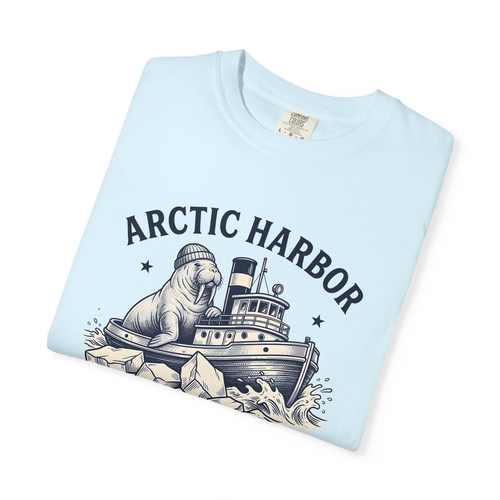 Walrus Boat Shirt Christmas Ocean Gift Women Vintage Tee Boat T-Shirt Winter Fan Maritime Tshirt Retro Illustration Sea Graphic Hand Drawn
