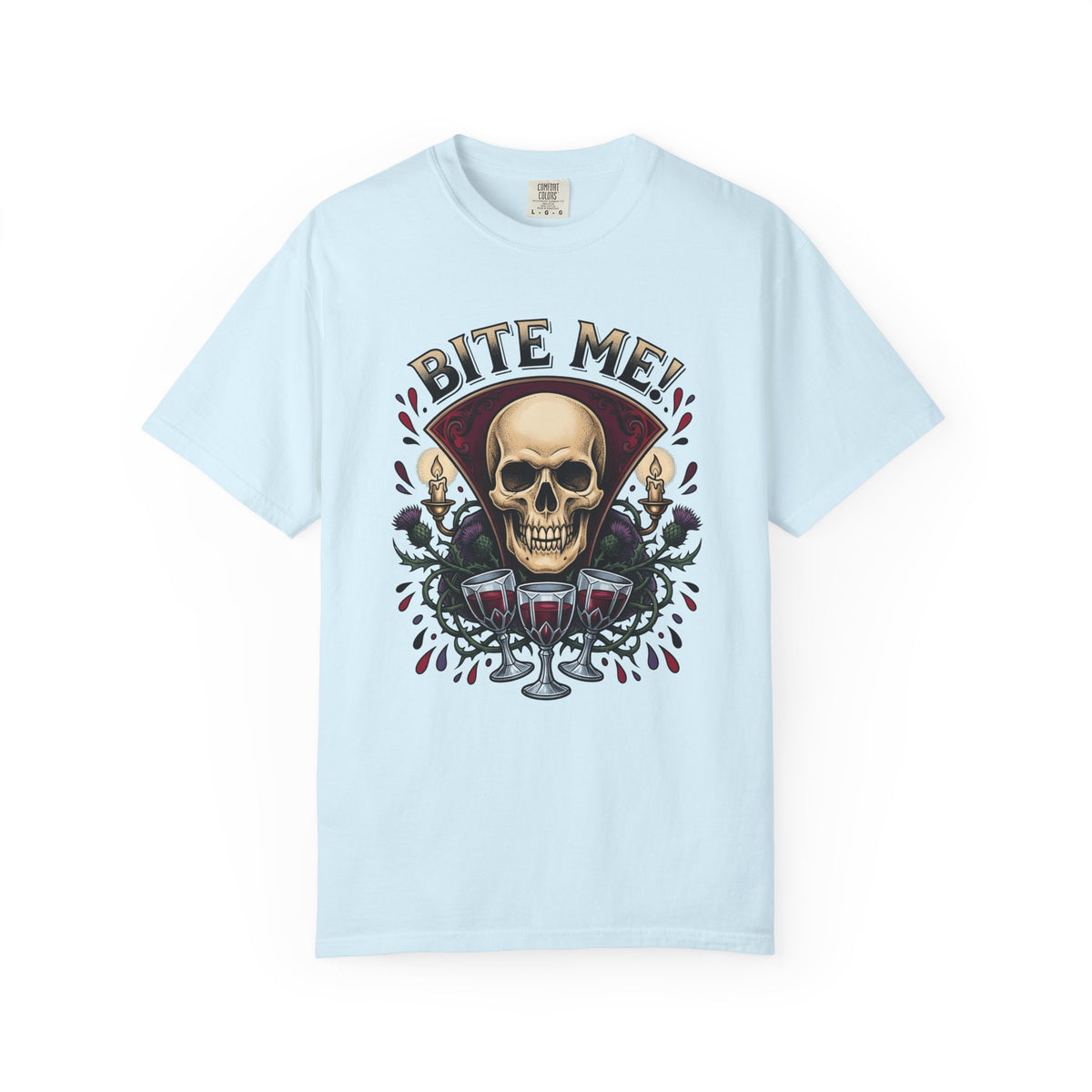 Skull Illustration Shirt Halloween Bloodsucker Unisex Gift Dark Tee Skull