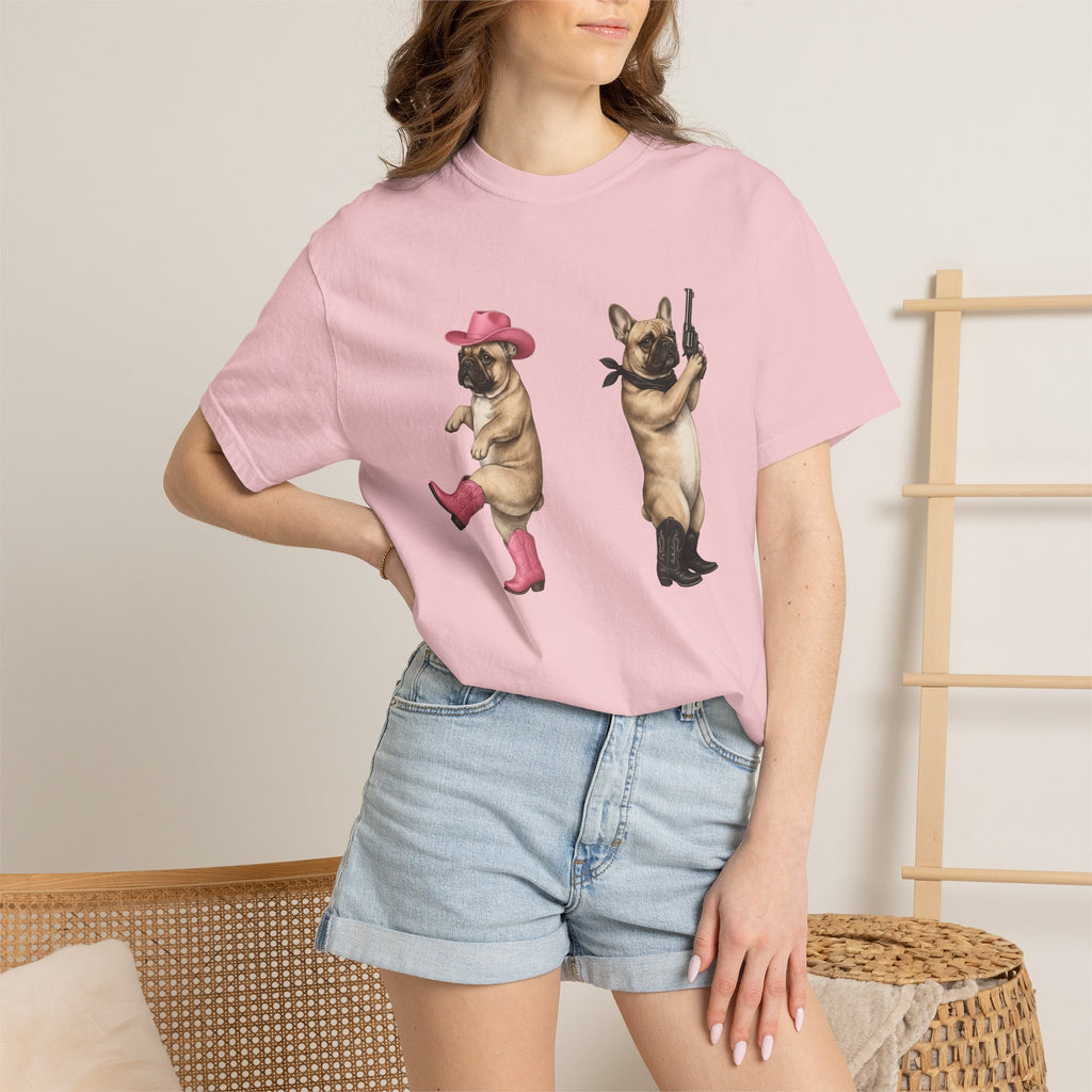 French Bulldog Shirt Cowgirl Animal Gift Women Lifelike Tee Bulldog T-Shirt Cowgirl Fan Realistic Tshirt Creature Graphic Pen Drawing Cowboy
