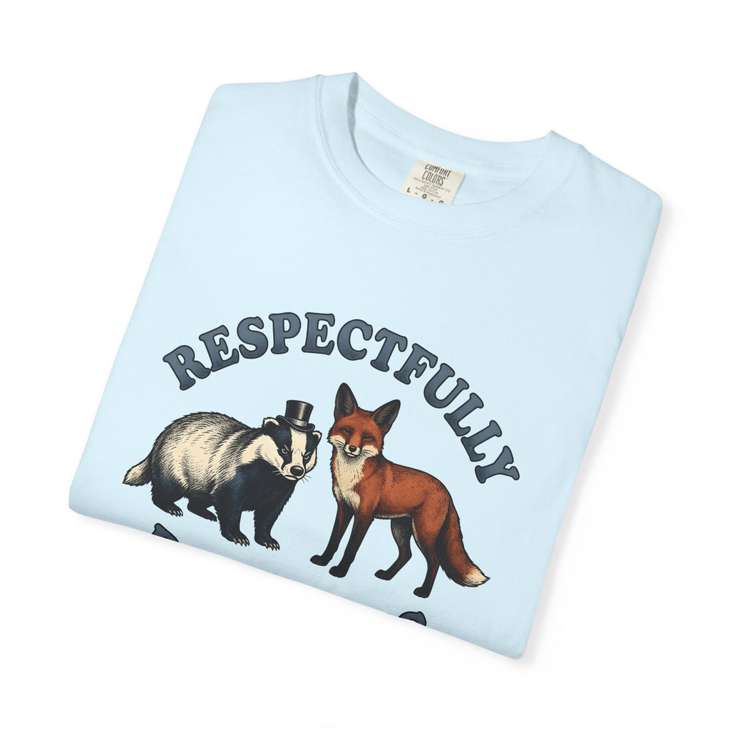 Badger Fox Shirt Funny Fauna Gift Women Sketch Tee Fox T-Shirt Humor Fan Drawing Graphic Line Art Top Hat Tshirt