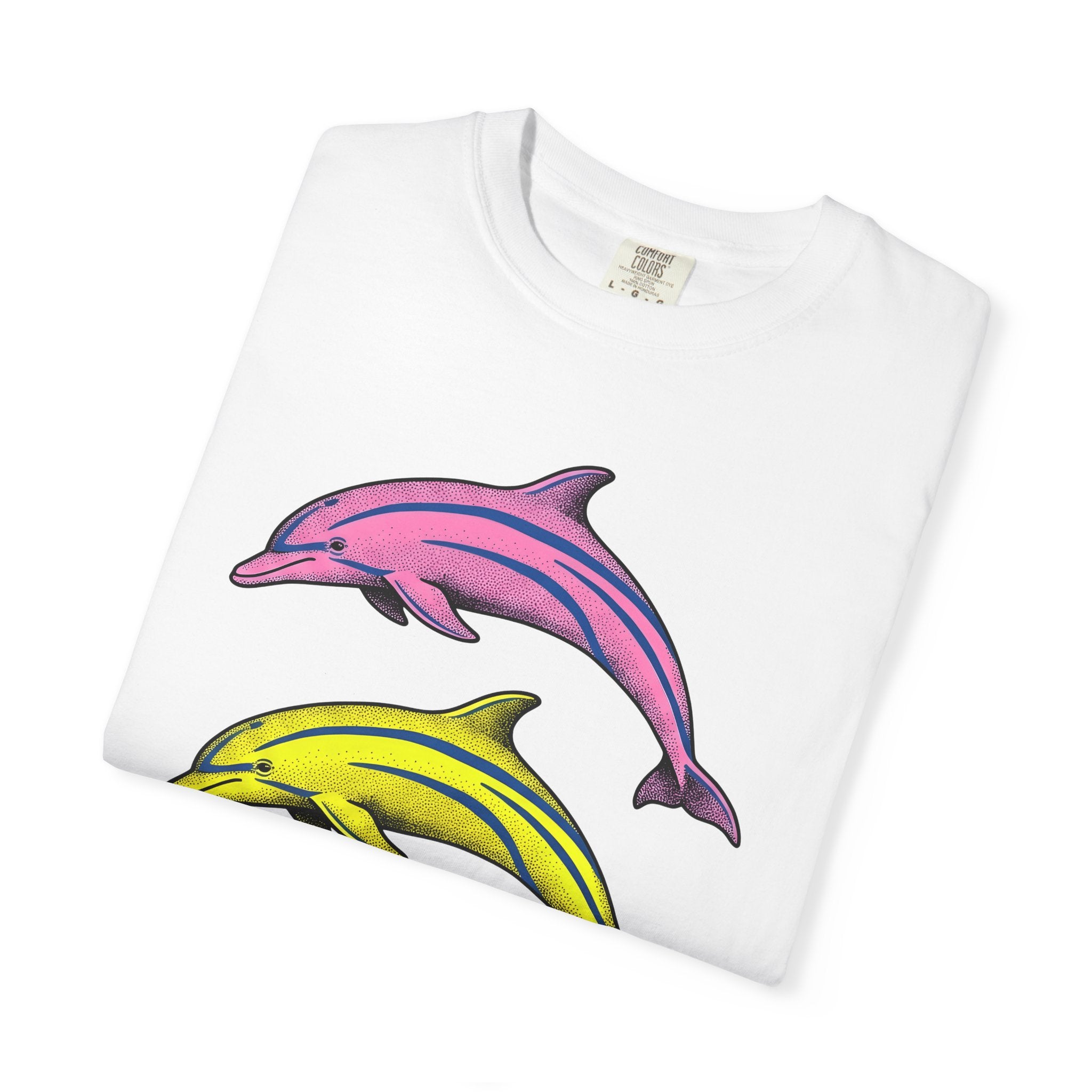 Colorful Dolphins Shirt Cottagecore Animal Gift Women Pop Art Tee Dolphin T-Shirt Home Decor Fan Orca Tshirt Wildlife Graphic Retro Ocean