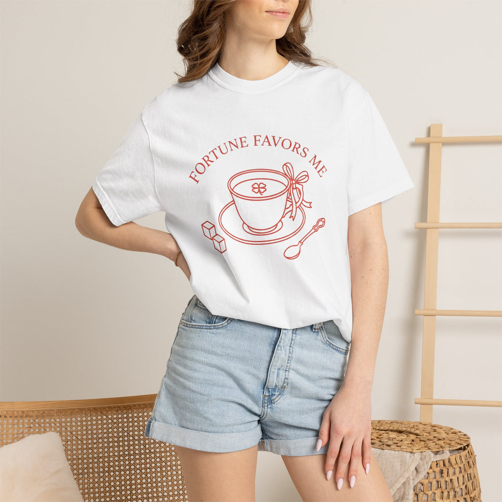 Tea Mug Shirt St Patrick's Day Fortune Gift Women Sketch Tee Mug T-Shirt Lucky Fan Illustrated Tshirt Prosperity Graphic Modern Shamrock