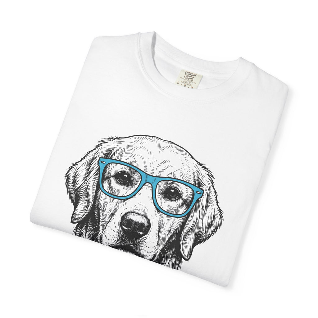 Golden Retriever Shirt Dog Pets Gift Women Hand Drawn Tee Retriever T-Shirt Dog Fan Puppy Tshirt Animal Graphic Vintage Glasses Tshirt