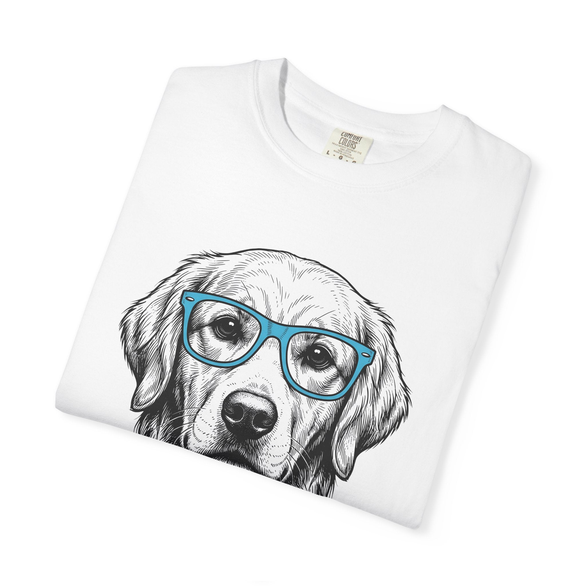 Golden Retriever Shirt Dog Pets Gift Women Hand Drawn Tee Retriever T-Shirt Dog Fan Puppy Tshirt Animal Graphic Vintage Glasses Tshirt