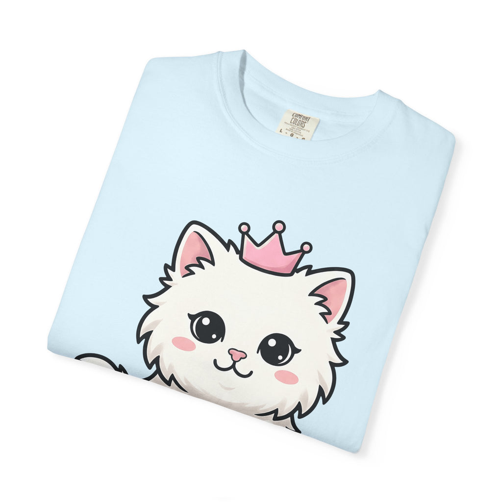 White Kitten Shirt Cat Pet Gift Women Cute Tee Kitten T-Shirt Cat Fan Kitty Tshirt Pet Graphic Comic Tiara Tshirt