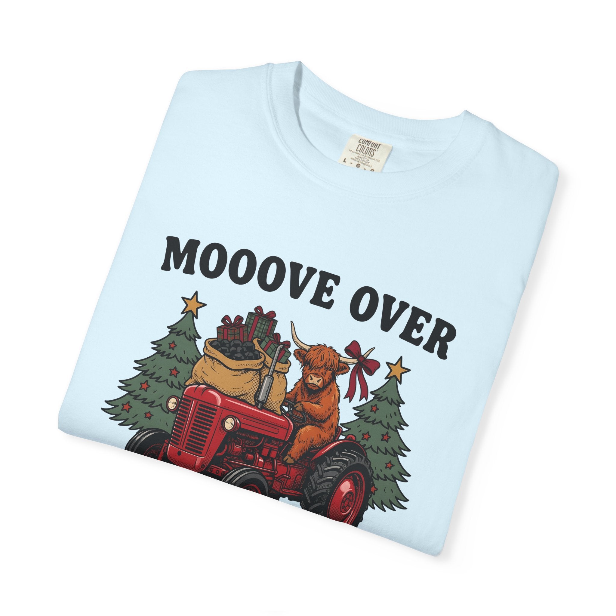 Highland Cattle Tractor Shirt Christmas Ranch Gift Women Old School Tee Scottish Cow T-Shirt Xmas Fan Vintage Tshirt Farm Graphic Doodle