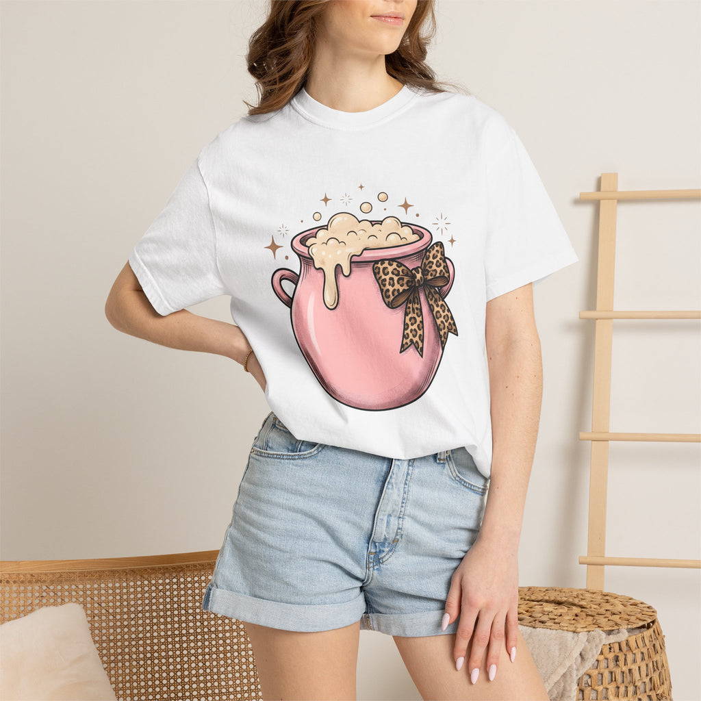 Pink Potion Shirt Halloween Spellcaster Gift Women Adorable Tee Elixir T-Shirt Horror Fan Cute Tshirt Wizard Graphic Sketch Leopard Print