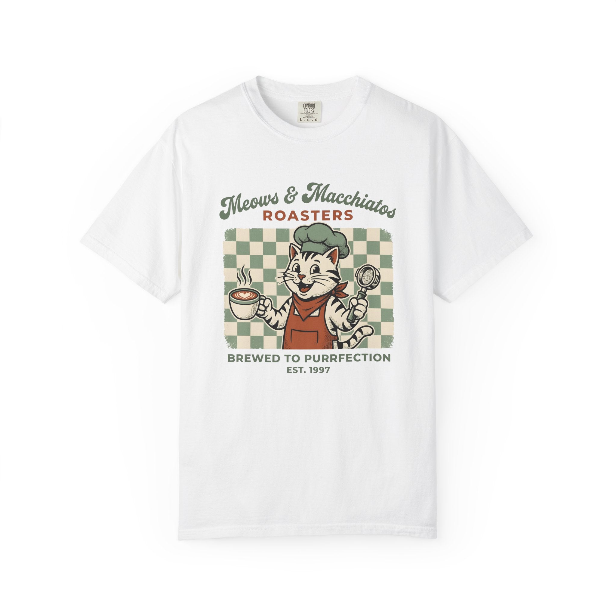 Espresso Cat Shirt Cat Mocha Gift Women Retro Tee Cat T-Shirt Feline Fan Vintage Tshirt Coffee Graphic Hand Drawn Espresso Cup Tshirt