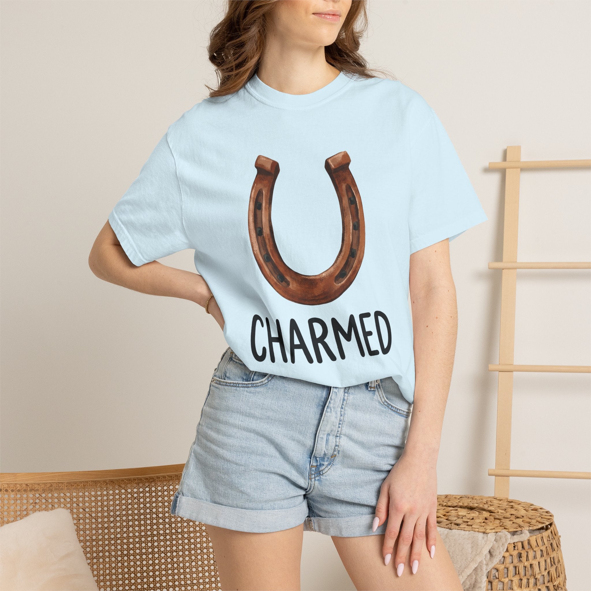 Horseshoe Art Shirt Lucky Cowboy Gift Women Tribal Tee Horseshoe T-Shirt Fortune Fan Celtic Tshirt Rodeo Graphic Doodle Lucky Symbol Tshirt