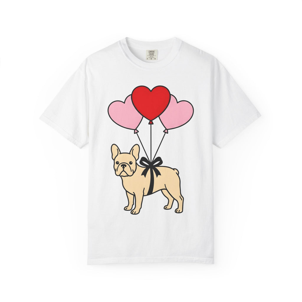 French Bulldog Shirt St. Valentine's Day Puppies Gift Women Doodle Tee Bouledogue T-Shirt Valentine Fan Hand Drawn Tshirt Puppy Graphic