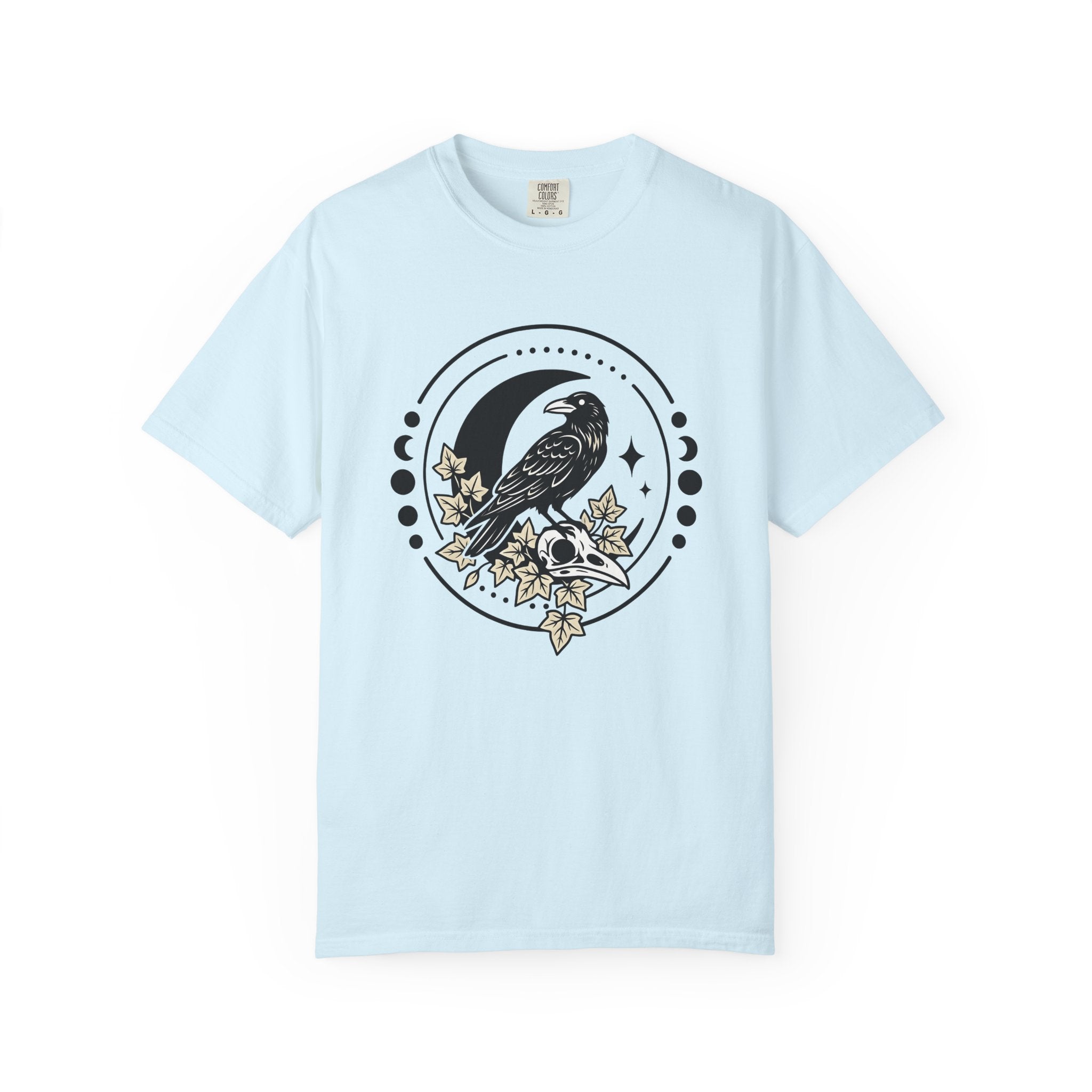 Black Bird Skull Shirt Cottagecore Occult Gift Women Indie Tee Raven T-Shirt Homebody Fan Bohemian Tshirt Mystic Graphic Classic Moon Cycle