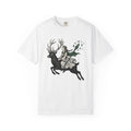 Woman Riding Stag Shirt Boho Chic Woodland Gift Women Fantasy Tee Rider T-Shirt Bohemian Fan Mythical Tshirt Forest Graphic Vintage Crystal