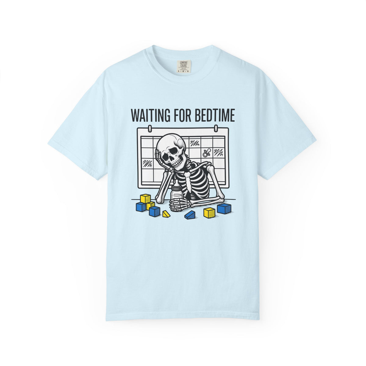 Skeleton Waiting Shirt Halloween Parenting Gift for Women Cartoon Tee Bones