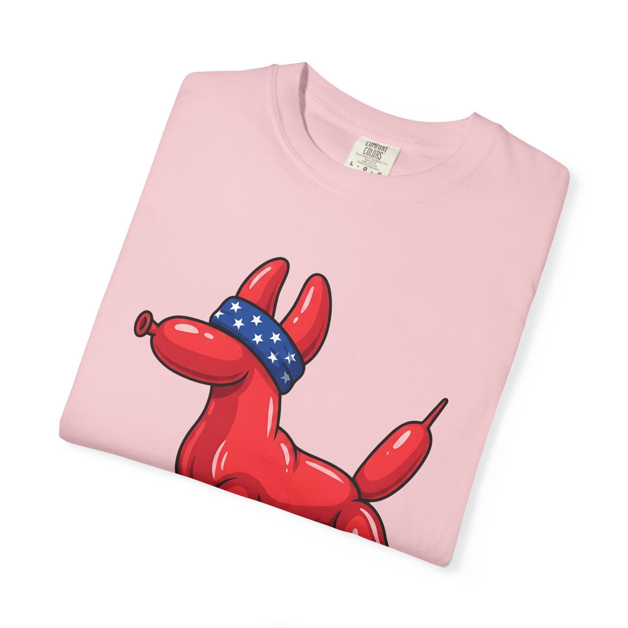 Balloon Pet Shirt Dog Patriotic Gift Women Graphic Tee Balloon Animal T-Shirt Dog Fan Retro Tshirt Star Graphic Mid Century Neckerchief