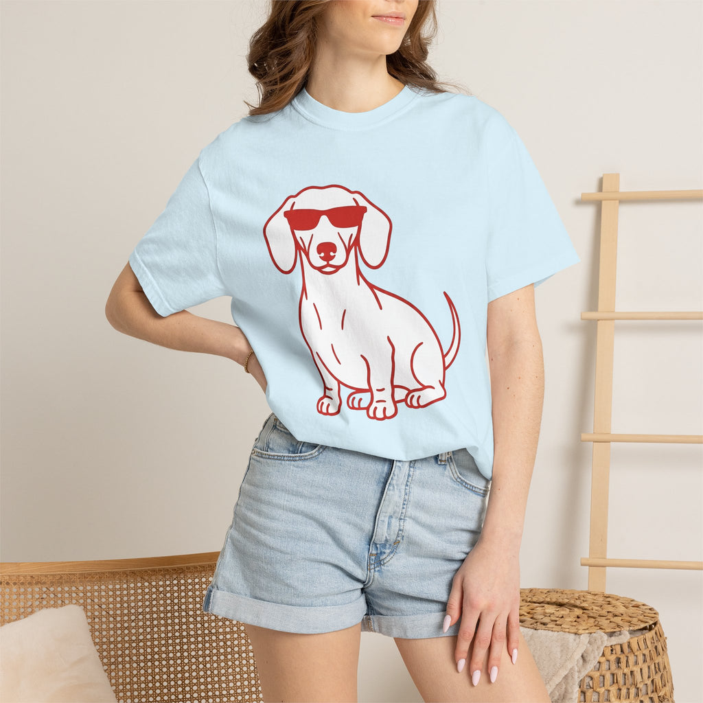 Dachshund Dog Shirt St Valentines Day Pet Gift Women Minimalist Tee Wiener Dog T-Shirt Valentine Fan Simple Tshirt Animal Graphic Retro