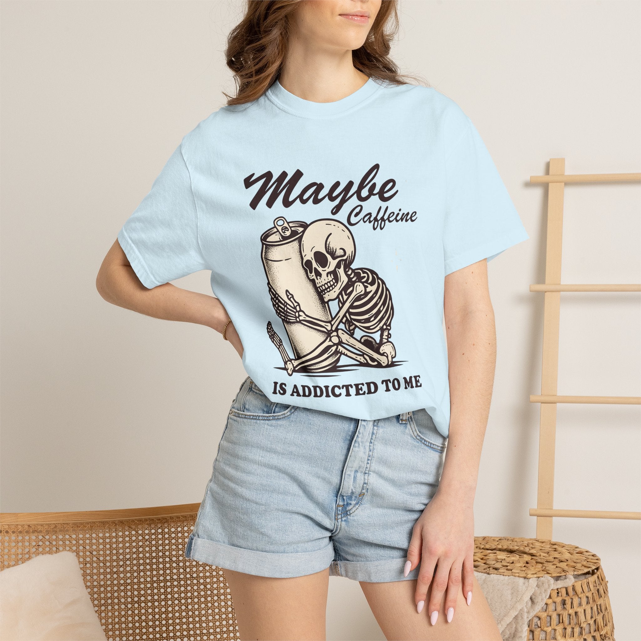 Skeleton Drink Can Shirt Funny Latte Gift Women Classic Tee Beer Can T-Shirt Humor Fan Vintage Tshirt Coffee Graphic Doodle Stars Tshirt