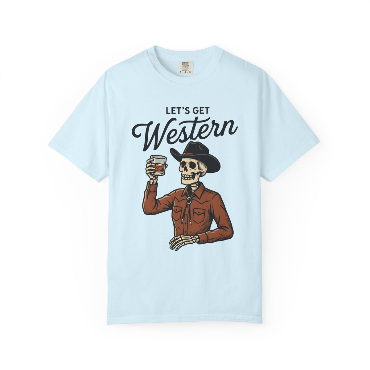 Western Skeleton Shirt Western Halloween Unisex Gift Vintage Tee Skeleton
